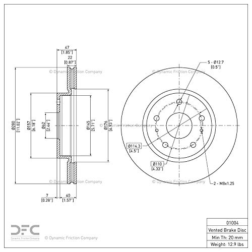 GEOSPEC Coated Rotor 604-73078 from Dynamic Friction Company
