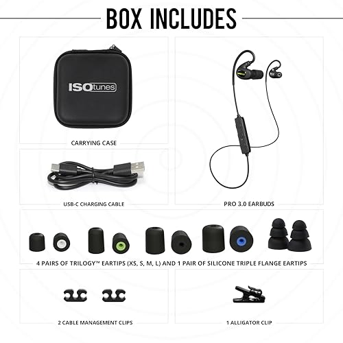 ISOtunes PRO 3.0 Bluetooth Hearing Protection Earbuds, 27 dB NRR, 20 Hour BatteryLife